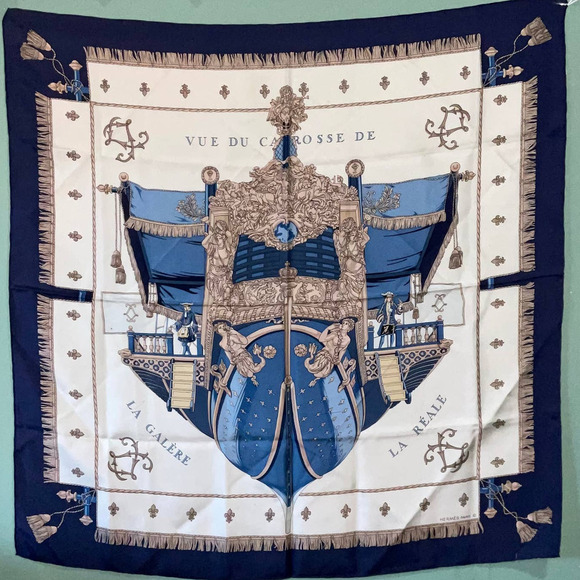 Hermes “VU DU CAROSSE  DE” 100%bSilk Scarf 90cm Square - Picture 16 of 16